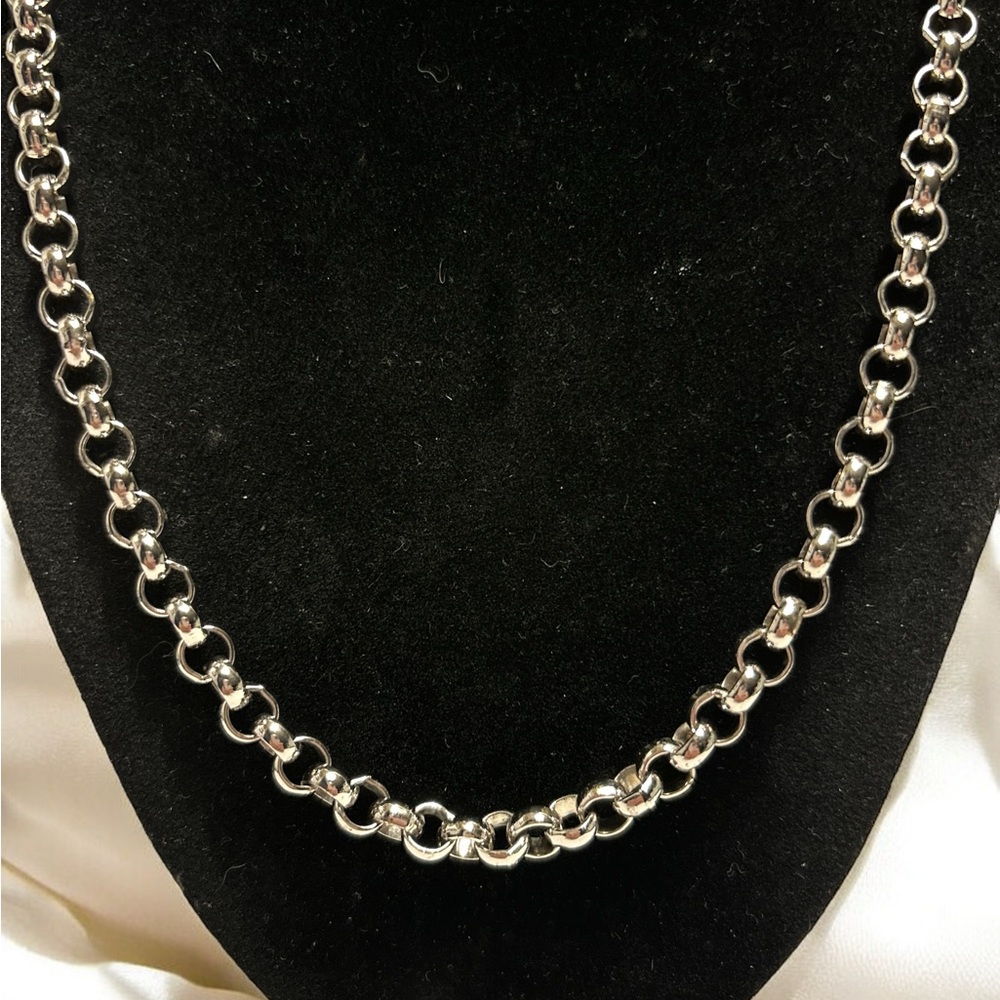 Whiting & Davis Silver Tone Linked Chain Necklace… - image 2